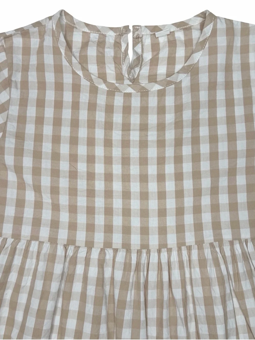 Gingham Ruffle Trim Dress